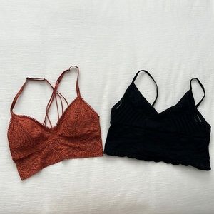 BUNDLE! TWO for ONE! Black Bralette + Burnt Orange Bralette Size XS/S